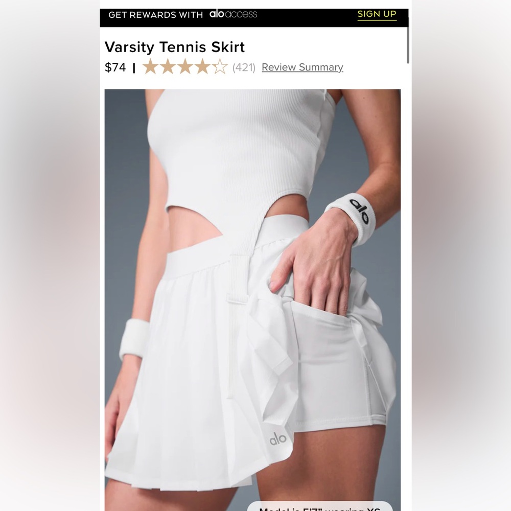 Varsity Tennis Skirt in Black